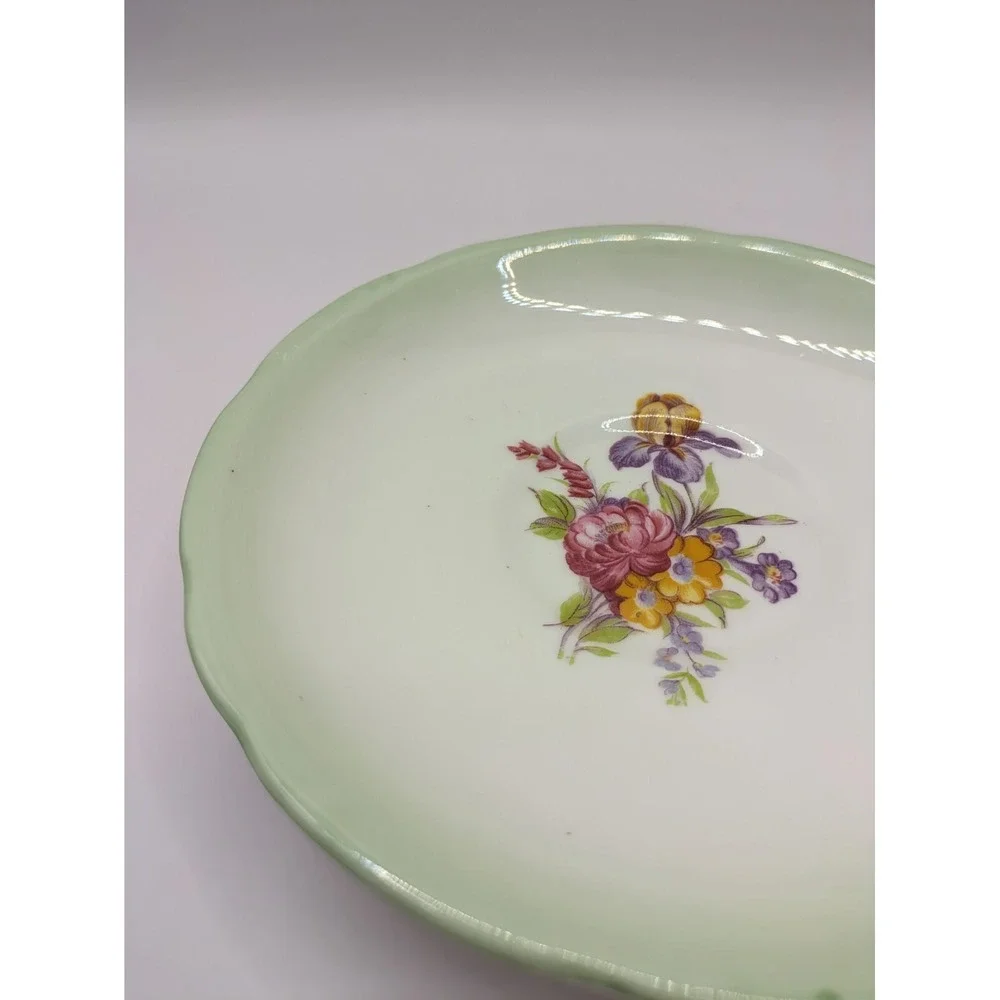 Royal Stafford England Tea‎ Cup And Saucer Mint Green White Floral Design